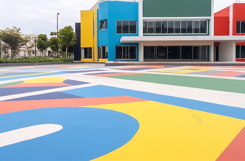 小学学校楼地面彩色广场简约背景,高清,摄影图,摄影图片,图片大全,摄影图免费下载